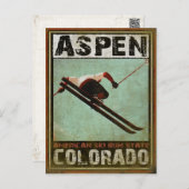 Carte postale avec Cool Aspen Ski Print (Devant / Derrière)