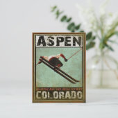 Carte postale avec Cool Aspen Ski Print (Debout devant)