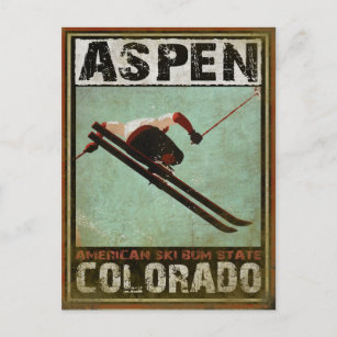 Carte postale avec Cool Aspen Ski Print