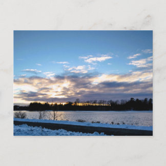 Carte postale avec coucher de soleil hivernal à Ot