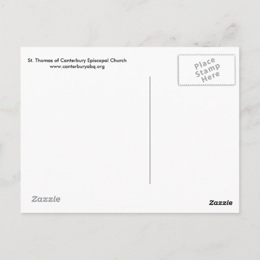 Carte postale avec croix éclairée (Dos)