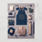 Carte postale avec cuisine esthétique plate (Devant)