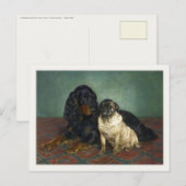 Carte Postale Avec De Mignons Chiens Peints (Devant / Derrière)