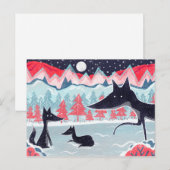 Carte postale avec de mignons renards noirs (Devant / Derrière)