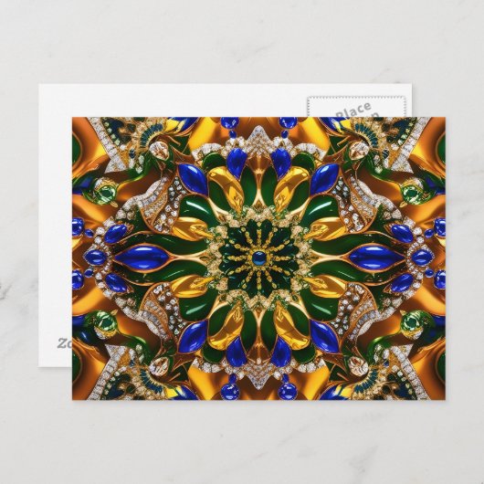 Carte postale avec design couleur Brésil (Devant / Derrière)