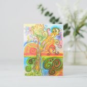 Carte postale avec design d'arbre coloré psychédél (Debout devant)