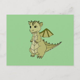 Carte postale avec design de dragon bébé mignon