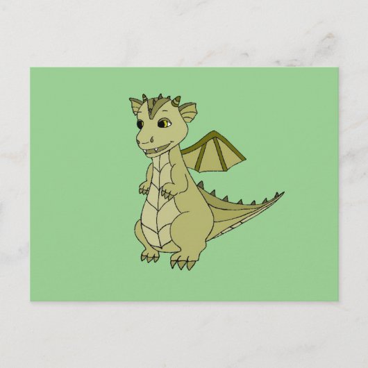 Carte postale avec design de dragon bébé mignon (Devant)