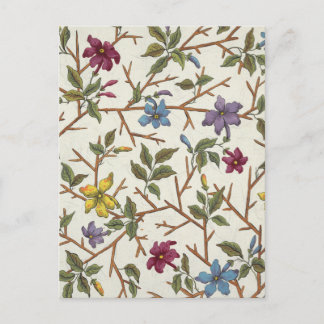 Carte postale avec design floral pour tissu imprim