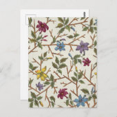 Carte postale avec design floral pour tissu imprim (Devant / Derrière)