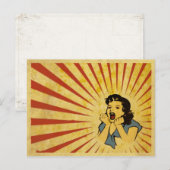 Carte postale avec dessin de fille Vintage Cool (Devant / Derrière)