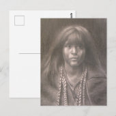 Carte postale avec dessin d'enfant amérindien (Devant / Derrière)