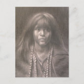 Carte postale avec dessin d'enfant amérindien (Devant)