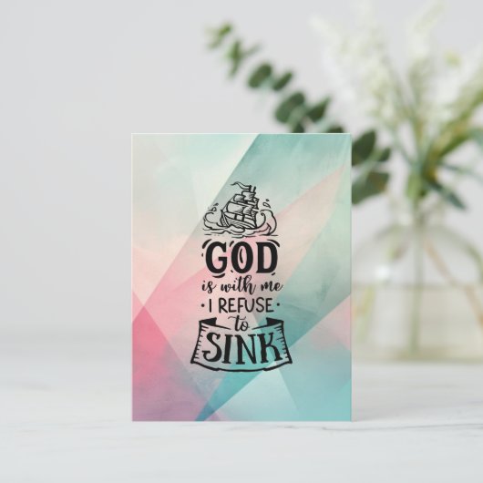 Carte Postale Avec Dieu, je refuse de couler (Debout devant)