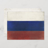 Carte postale avec Dirty Vintage Drapeau de Russie (Devant / Derrière)
