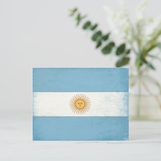 Carte postale avec Distressed Drapeau d'Argentine (Debout devant)