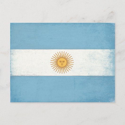Carte postale avec Distressed Drapeau d'Argentine (Devant)