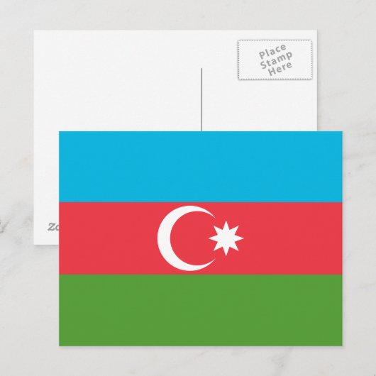 Carte postale avec Drapeau d'Azerbaïdjan (Devant / Derrière)