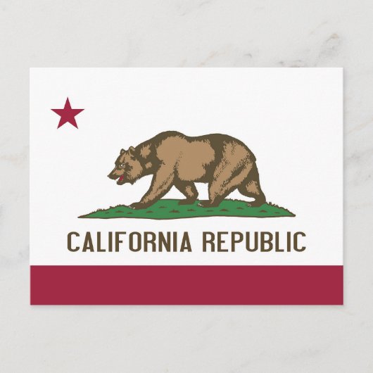 Carte postale avec Drapeau de Californie - USA (Devant)