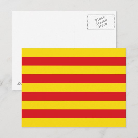Carte postale avec Drapeau de Catalogne (Devant / Derrière)
