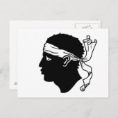 Carte postale avec drapeau de Corse, France (Devant / Derrière)