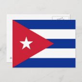 Carte postale avec drapeau de Cuba (Devant / Derrière)