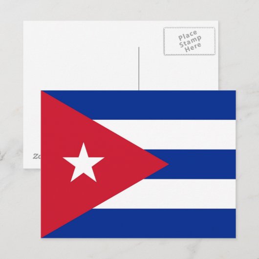 Carte postale avec drapeau de Cuba (Devant / Derrière)