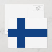 Carte postale avec Drapeau de Finlande (Devant / Derrière)