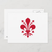 Carte postale avec Drapeau de Florence, Italie (Devant / Derrière)
