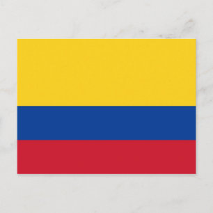 Carte postale avec drapeau de la Colombie