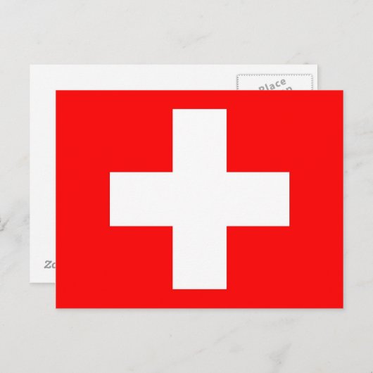 Carte postale avec drapeau de la Suisse (Devant / Derrière)