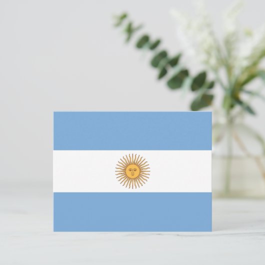 Carte postale avec drapeau de l'Argentine (Debout devant)