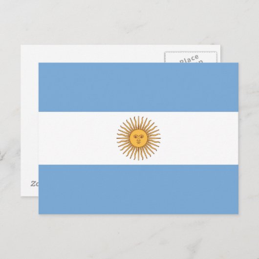Carte postale avec drapeau de l'Argentine (Devant / Derrière)