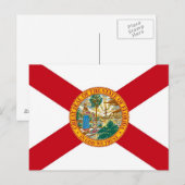 Carte postale avec drapeau de l'État de Floride -  (Devant / Derrière)