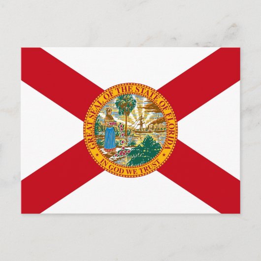 Carte postale avec drapeau de l'État de Floride -  (Devant)