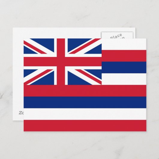 Carte postale avec Drapeau de l'État d'Hawaii - Ét (Devant / Derrière)