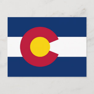 Carte postale avec Drapeau de l'Etat du Colorado -