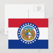 Carte postale avec drapeau de l'État du Missouri - (Devant / Derrière)