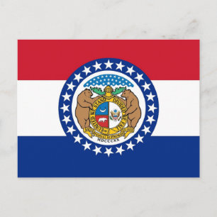 Carte postale avec drapeau de l'État du Missouri -