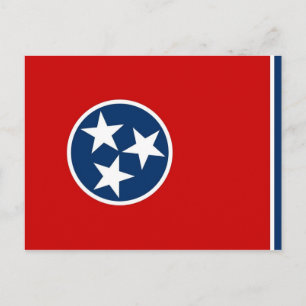 Carte postale avec drapeau de l'état du Tennessee 