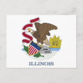 Carte postale avec Drapeau de l'Illinois State - U (Devant)