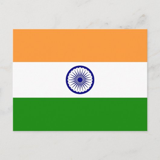Carte postale avec drapeau de l'Inde (Devant)