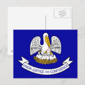 Carte postale avec Drapeau de Louisiane - USA (Devant / Derrière)