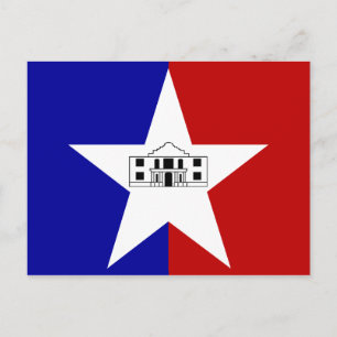 Carte postale avec Drapeau de San Antonio City, Te