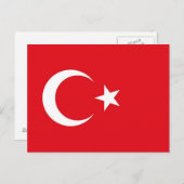 Carte postale avec Drapeau de Turquie (Devant / Derrière)