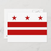 Carte postale avec Drapeau de Washington DC - État (Devant / Derrière)