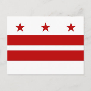 Carte postale avec drapeau de Washington DC - État