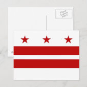 Carte postale avec Drapeau de Washington DC- États (Devant / Derrière)