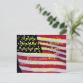 Carte postale avec drapeau des États-Unis et serme (Debout devant)