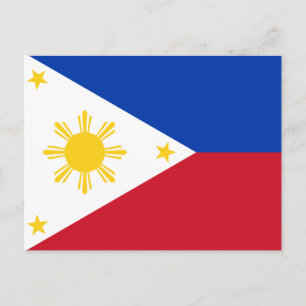 Carte postale avec drapeau des Philippines